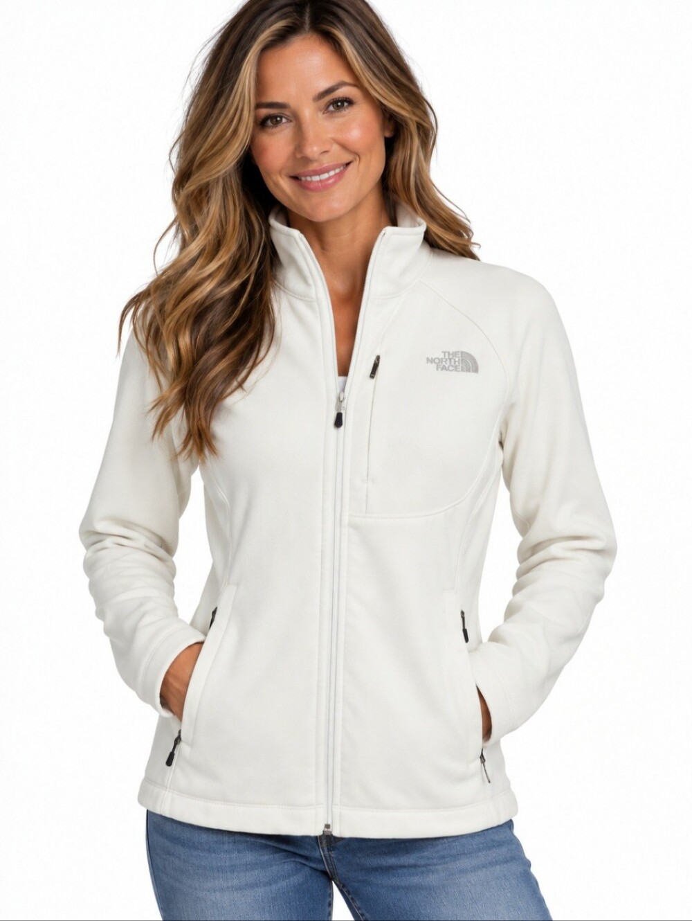 The North Face Apex Bionic Women’s Small White Ivory Softshell Full Zip Jacket